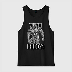 Майка мужская хлопок Ronnie Coleman- yeah buddy, цвет: черный