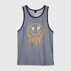 Майка мужская хлопок Funny smiling, цвет: синяя тельняшка