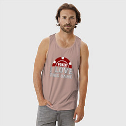 Майка мужская хлопок Покер - люблю эту игру, цвет: пыльно-розовый — фото 2