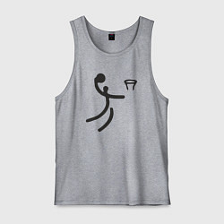 Майка мужская хлопок Слэм данк минимализм, цвет: меланж