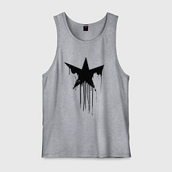 Майка мужская хлопок Black blot star - minimalism, цвет: меланж