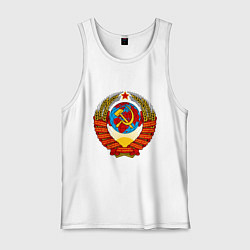 Майка мужская хлопок Ussr gerb, цвет: белый