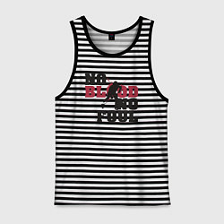 Майка мужская хлопок Хоккей - нет крови нет фола, цвет: черная тельняшка