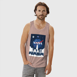 Майка мужская хлопок NASA открытия, цвет: пыльно-розовый — фото 2