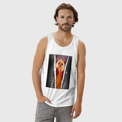 Майка мужская хлопок Horns, цвет: белый — фото 2