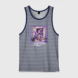 Майка мужская хлопок Фу Сюань, цвет: синяя тельняшка