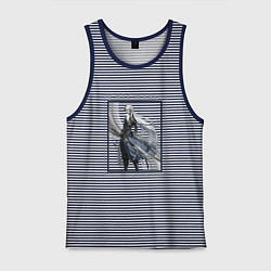 Майка мужская хлопок Calcharo Phantom Hunters, цвет: синяя тельняшка