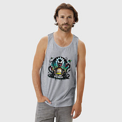 Майка мужская хлопок Rick and Morty - Venom slime, цвет: меланж — фото 2