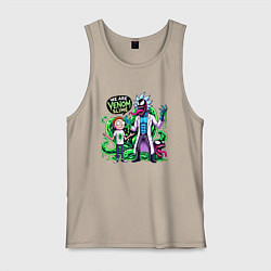 Майка мужская хлопок We are Venom slime - Rick and Morty, цвет: миндальный