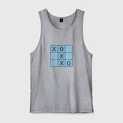 Майка мужская хлопок Игра крестики-нолики, цвет: меланж