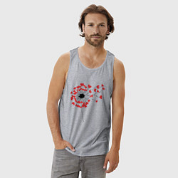 Майка мужская хлопок Одуванчик - сердечки, цвет: меланж — фото 2