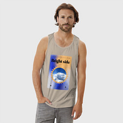 Майка мужская хлопок Светлая сторона, цвет: миндальный — фото 2