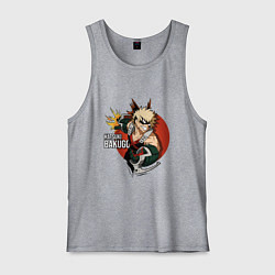 Майка мужская хлопок Моя геройская академия Бакуго круг, цвет: меланж