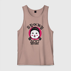 Майка мужская хлопок South Korea girl, цвет: пыльно-розовый