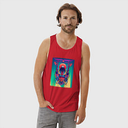 Майка мужская хлопок Демон самурай, цвет: красный — фото 2