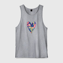 Майка мужская хлопок Сердце - мозаика, цвет: меланж