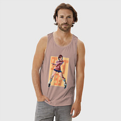 Майка мужская хлопок Momo Ayase, цвет: пыльно-розовый — фото 2