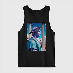 Майка мужская хлопок Античный герой и архитектура, цвет: черный