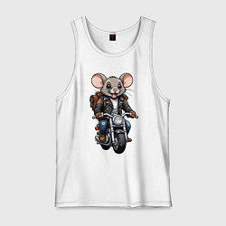 Майка мужская хлопок Biker mice, цвет: белый