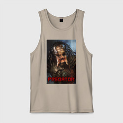 Майка мужская хлопок Predator movie, цвет: миндальный