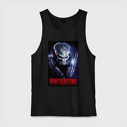 Майка мужская хлопок Predator in the helmet, цвет: черный