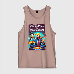 Майка мужская хлопок Venom-Duck vs Venom-Trump, цвет: пыльно-розовый