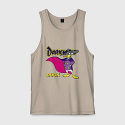 Майка мужская хлопок Чёрный плащ - Кряк Лапчатый, цвет: миндальный