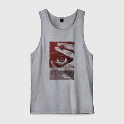 Майка мужская хлопок Глаз с пальцами, цвет: меланж