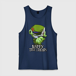 Майка мужская хлопок Happy three friends - Flippy, цвет: тёмно-синий