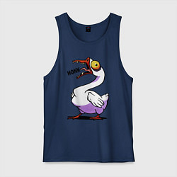 Майка мужская хлопок Гусь - кряк, цвет: тёмно-синий