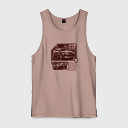 Майка мужская хлопок Автомобили для стритрейсинга, цвет: пыльно-розовый