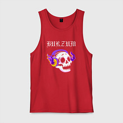 Майка мужская хлопок Burzum - неоновый череп, цвет: красный