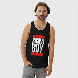 Майка мужская хлопок Sigma boy, цвет: черный — фото 2