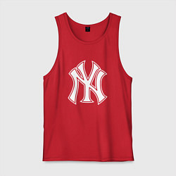 Майка мужская хлопок New York yankees - baseball logo, цвет: красный