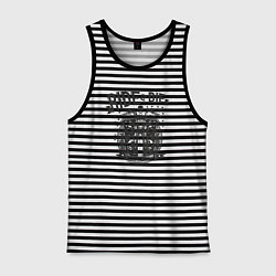 Майка мужская хлопок Гони или умри, цвет: черная тельняшка