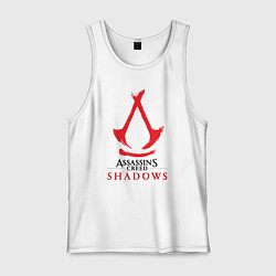 Майка мужская хлопок Assassins Creed Shadows - badge, цвет: белый