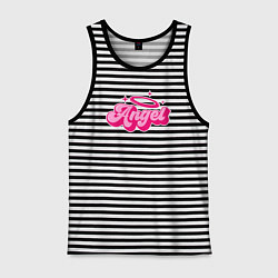 Майка мужская хлопок Angel vibe, цвет: черная тельняшка