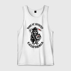 Майка мужская хлопок Sons of anarchy - logo, цвет: белый