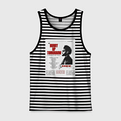 Майка мужская хлопок The weeknd постер, цвет: черная тельняшка