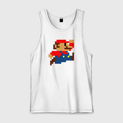 Майка мужская хлопок Mario 8 bit, цвет: белый