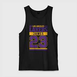 Майка мужская хлопок Lakers - James 23, цвет: черный