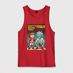 Майка мужская хлопок Mortys boxing team - ai art fantasy, цвет: красный