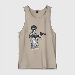 Майка мужская хлопок Таксист - Роберт Де Ниро, цвет: миндальный