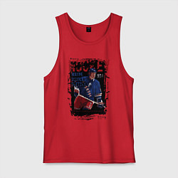 Майка мужская хлопок Лучший хоккеист Уэйн Гретски, цвет: красный