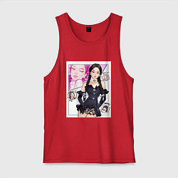 Майка мужская хлопок Blackpink - Jennie, цвет: красный