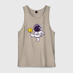 Майка мужская хлопок Moon football, цвет: миндальный