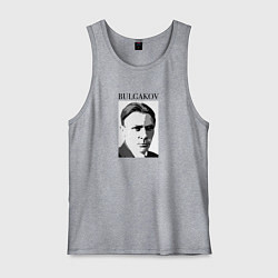 Майка мужская хлопок Михаил Булгаков портрет в черно-белом, цвет: меланж