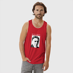 Майка мужская хлопок Михаил Булгаков портрет, цвет: красный — фото 2