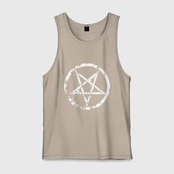 Майка мужская хлопок Star pentagram, цвет: миндальный