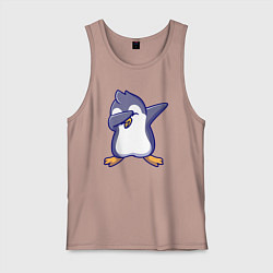 Майка мужская хлопок Dab penguin, цвет: пыльно-розовый